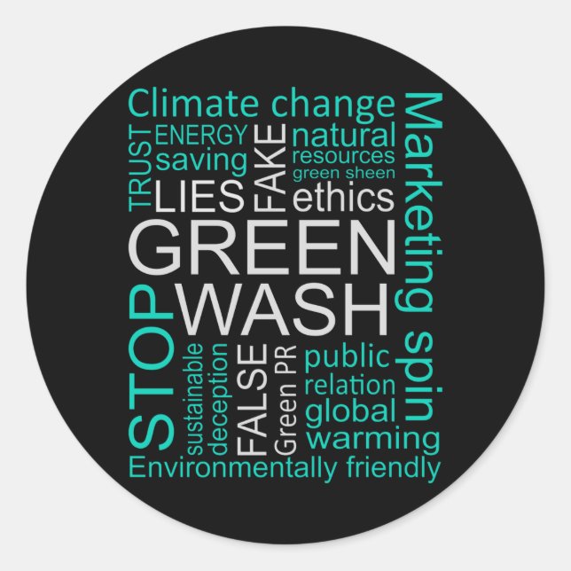 Sticker Rond Greenwash Fake Lies Deception (Devant)