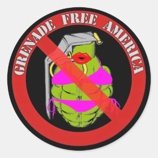Sticker Rond Grenade Amérique libre