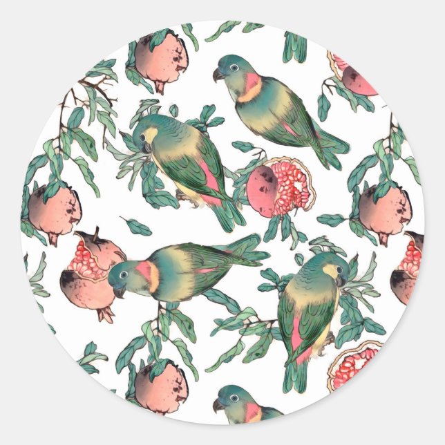 Sticker Rond Grenade et Lovebirds (Devant)