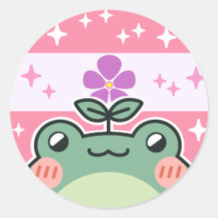 Sticker Rond Grenouille à drapeau de la fierté LGBT