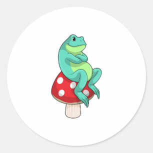 Sticker Rond Grenouille au champignon