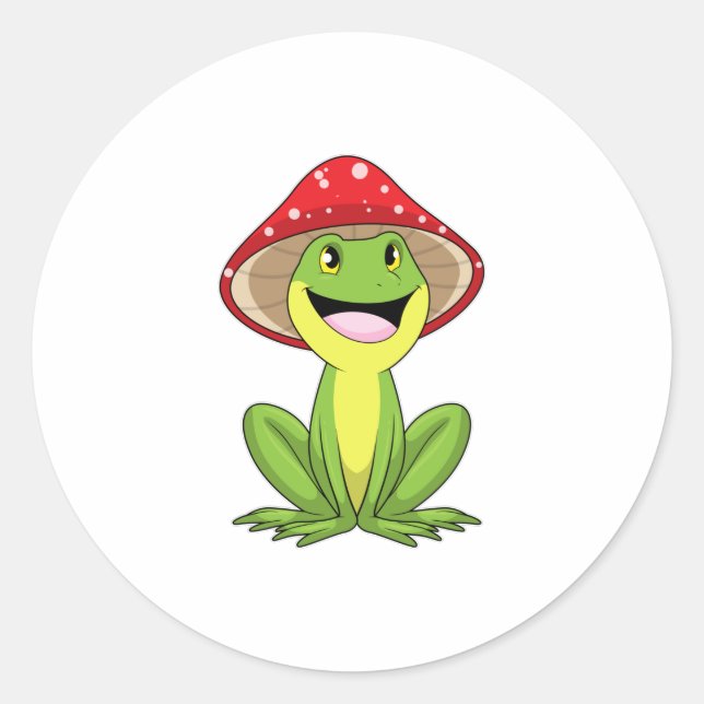 Sticker Rond Grenouille au champignon (Devant)