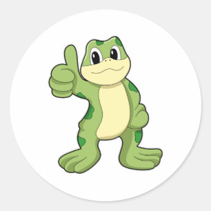 Sticker Rond Grenouille avec approbation