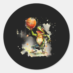 Sticker Rond Grenouille de croquis amateur de crapaud de croqui