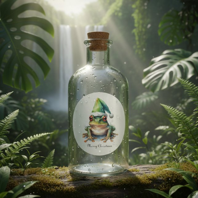 Sticker Rond Grenouille de Noël, coutume (Créateur téléchargé)