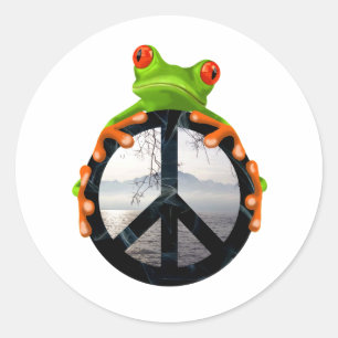Sticker Rond grenouille de paix1