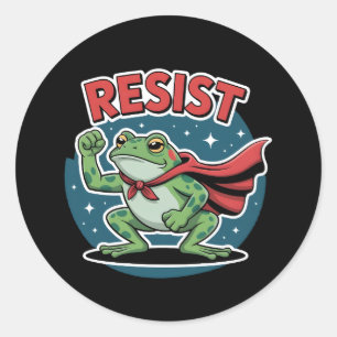 Sticker Rond Grenouille de Résistance de Portland Grenouille de