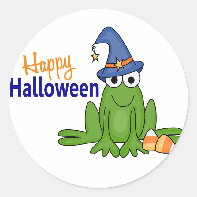 Sticker Rond Grenouille d'Halloween (Devant)
