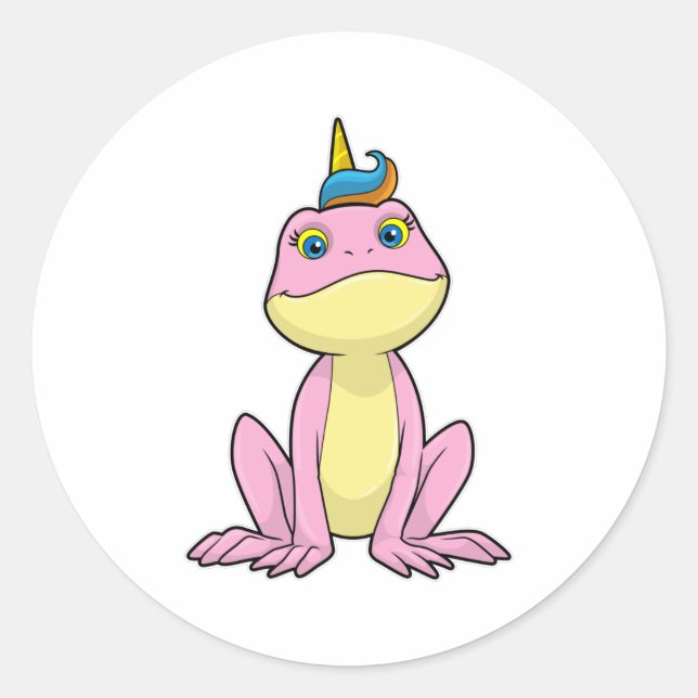 Sticker Rond Grenouille en licorne (Devant)
