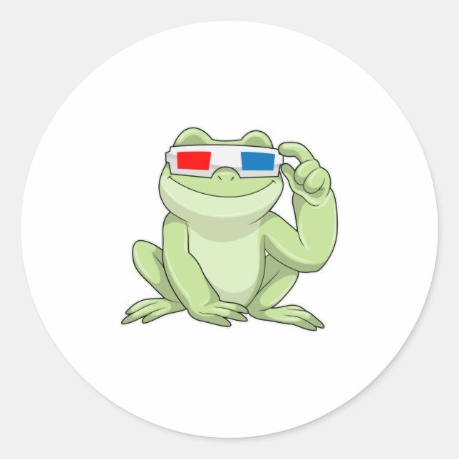 Sticker Rond Grenouille Glasses (Devant)