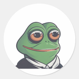 Sticker Rond Grenouille : L'art amphibien lunaire