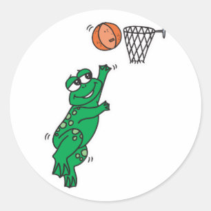 Sticker Rond grenouille mignonne tirant au panier