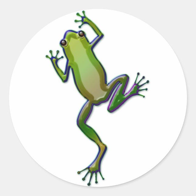 Sticker Rond Grenouille pourpre et verte (Devant)