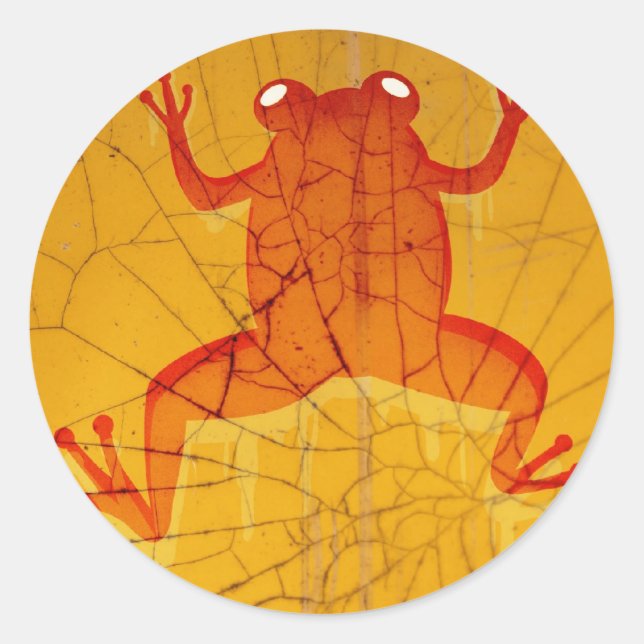 Sticker Rond Grenouille rouge (Devant)