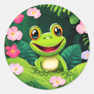 Sticker Rond Grenouille sauvage de la forêt tropicale