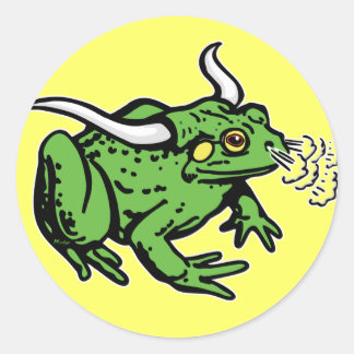 Sticker Rond Grenouille taureau par Mudge Studios