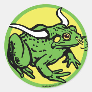 Sticker Rond Grenouille taureau par Mudge Studios
