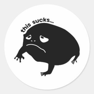 Sticker Rond Grenouille triste