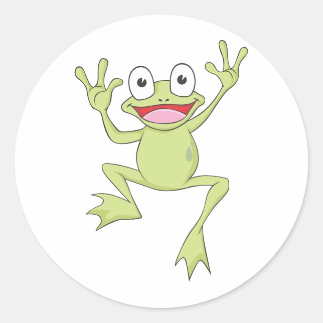 Sticker Rond Grenouille verte personnalisée (Devant)
