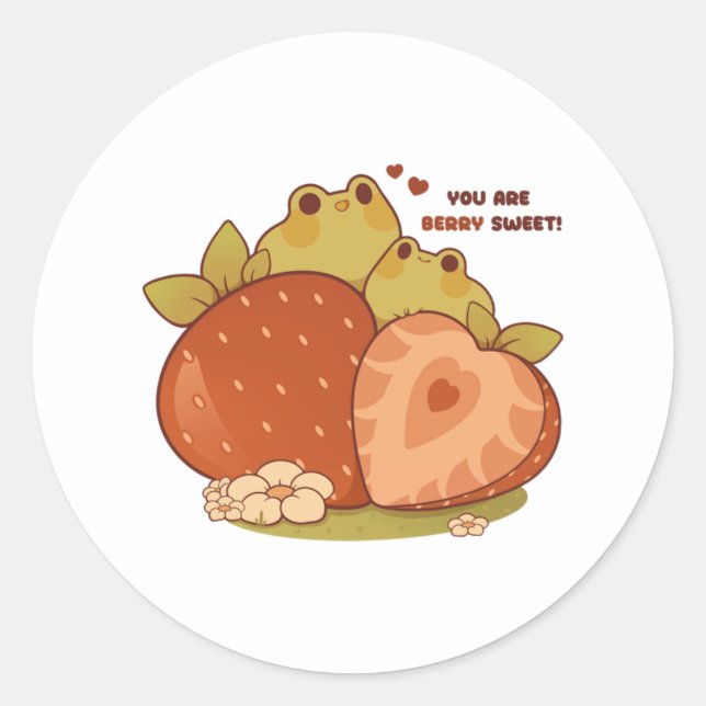 Sticker Rond Grenouilles à fraise 46 (Devant)