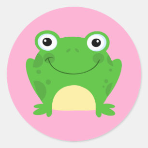 Sticker Rond Grenouilles Amphibian Green Cute