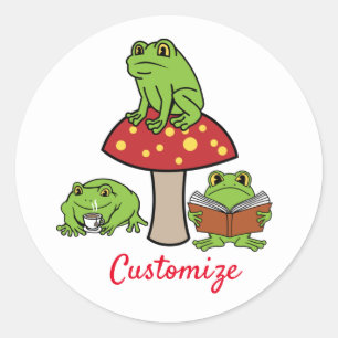 Sticker Rond Grenouilles de Cottagecore Thunder_Cove