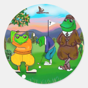 Sticker Rond Grenouilles de golf - Tournoi