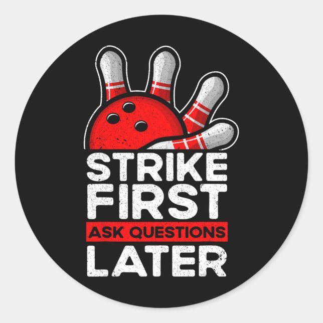 Sticker Rond Grève - Bowler Bowling Ball Funny Bowling (Devant)