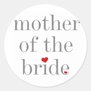 Sticker Rond Grey Text Mère de la mariée