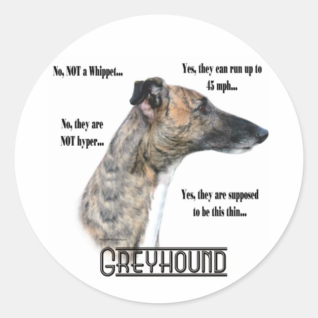 Sticker Rond Greyhound FAQ Sicker (Devant)