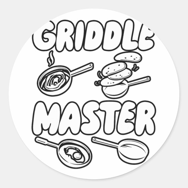 Sticker Rond Griddle Master Funny Bbq (Devant)