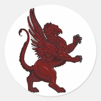 Sticker Rond Griffin rouge