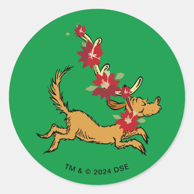 Sticker Rond Grille | Max Christmas Pointsettia (Devant)