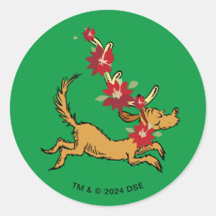 Sticker Rond Grille   Max Christmas Pointsettia