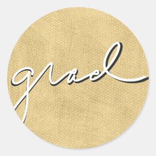 Sticker Rond Grille or scénarisée