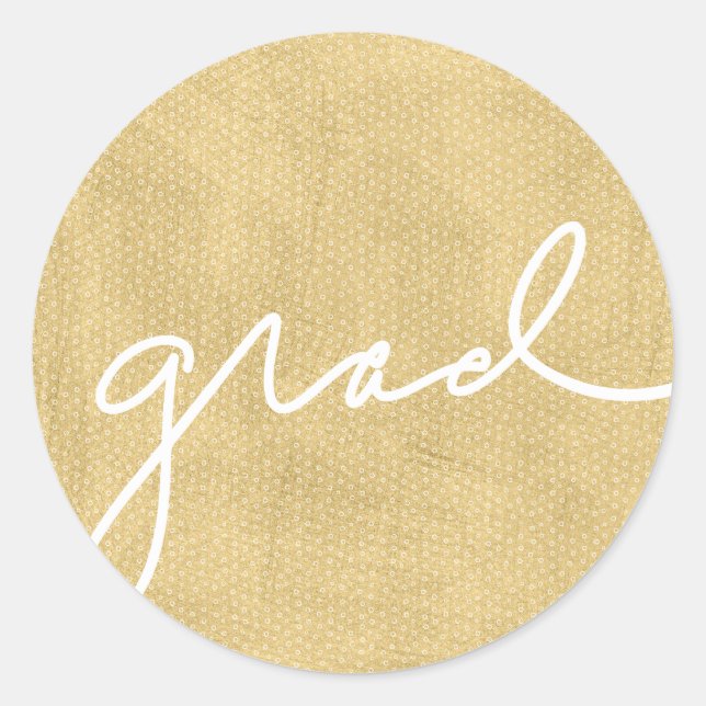 Sticker Rond Grille or scénarisée (Devant)