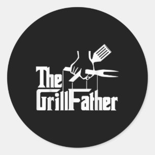 Sticker Rond Grillfather Barbecue Barbecue Grill Master Smoke M