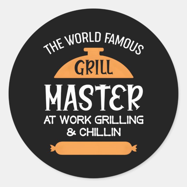 Sticker Rond Grillmaster Bbq The World Famous Grill Master (Devant)
