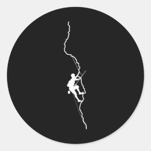 Sticker Rond Grimpeur Bloc Escalade Alpiniste Silhouette