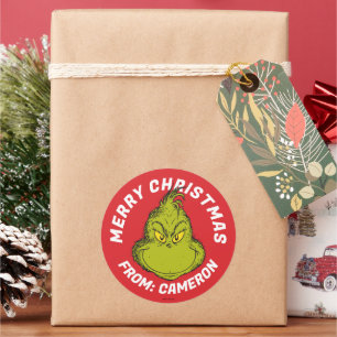 Sticker Rond Grinch classique Joyeux Noël