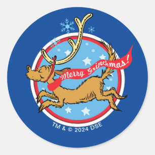 Sticker Rond Grinch Joyeux Grinchmas, Max !