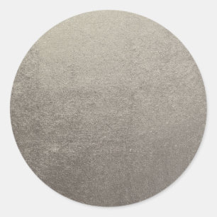 Sticker Rond Gris Argent Faux Texture Feuille Photo Vierge