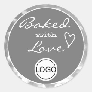 Sticker Rond Gris Argent Gris Orbes Gris Braisé avec logo d'amo