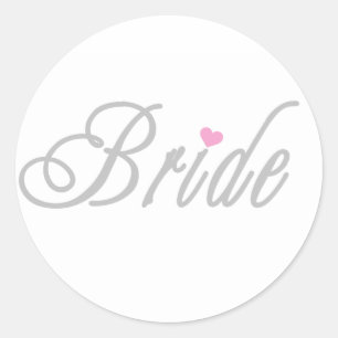 Sticker Rond Gris Classy Bride