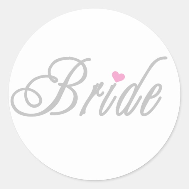 Sticker Rond Gris Classy Bride (Devant)