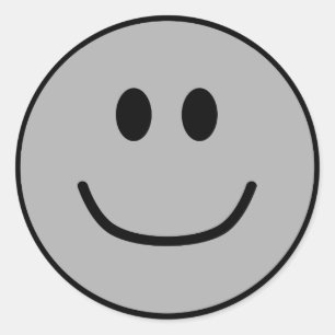 Sticker Rond Gris de sourire 0002 d'autocollants de visage