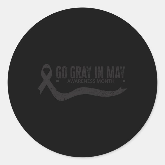 Sticker Rond Gris En Mai Cerveau Indicateur De Sensibilisation  (Devant)