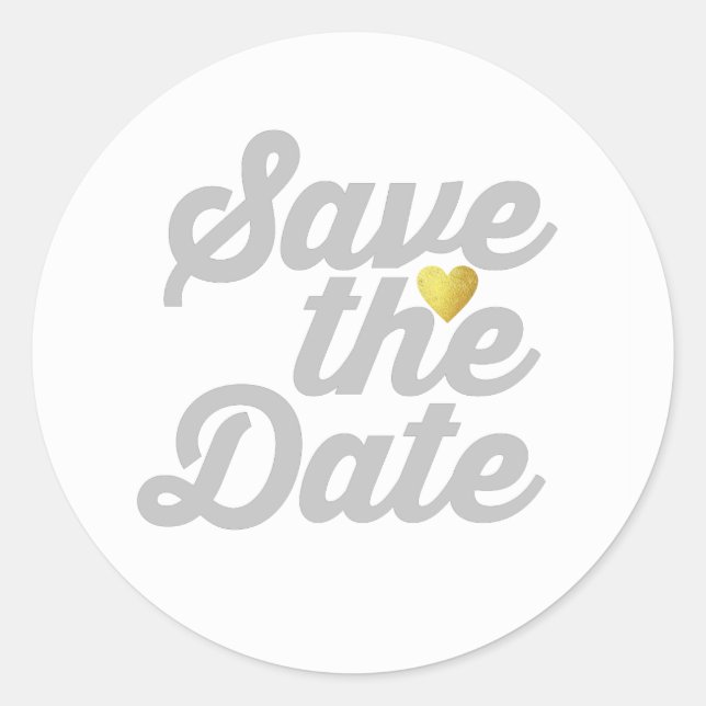 Sticker Rond gris ENREGISTRER le mariage DATE (Devant)