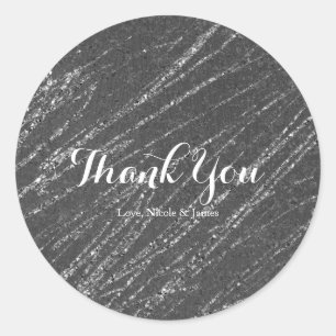 Sticker Rond Gris et argent Moderne Glam Marbre Rayure Fête
