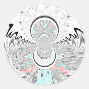 Sticker Rond Gris Kaleidoscope Art
